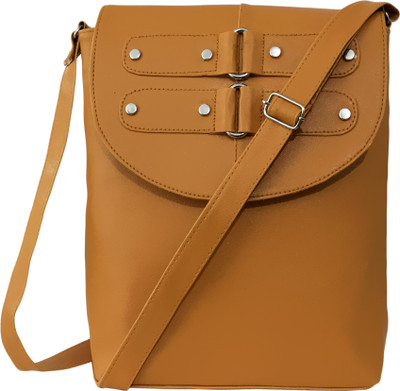 

SPLICE Girls Casual Tan PU Sling Bag