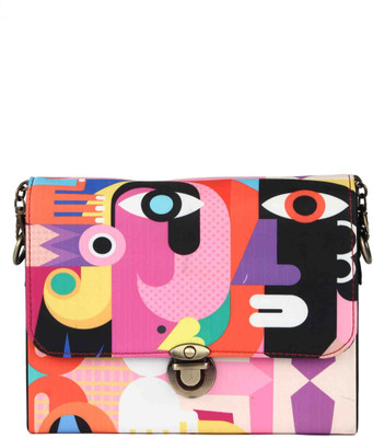 

Zoe Makhoa Girls Casual Multicolor Silk Sling Bag