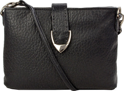 

Hidesign Women Formal Black Genuine Leather Sling Bag