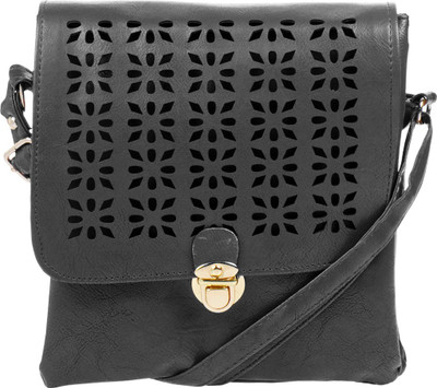 

JG Shoppe Women Casual Black PU Sling Bag