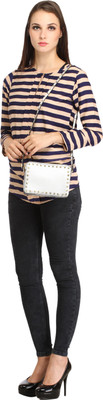 

Star Style Women Casual Silver Leatherette Sling Bag