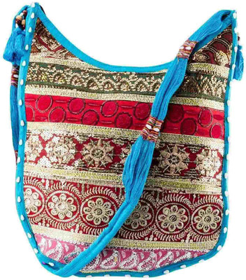 

Shilpbazaar Women Casual Blue Cotton Sling Bag