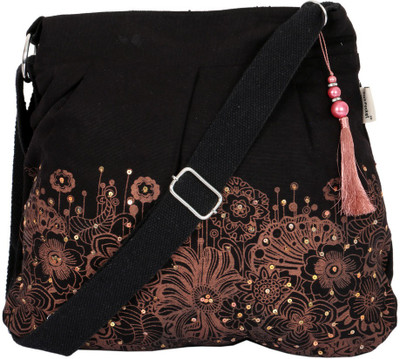 

Pickpocket Women Casual Gold Canvas Sling Bag