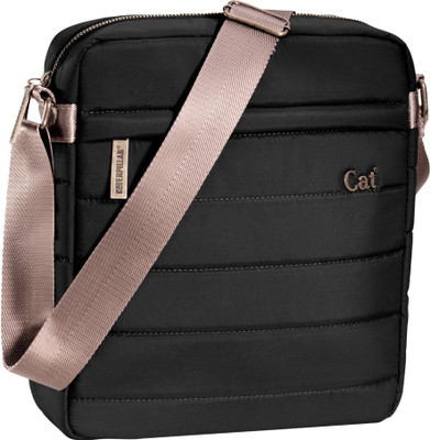 

CAT Men & Women Casual Black Polyester Sling Bag