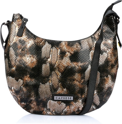 

Caprese Women Black, Brown Leatherette Sling Bag