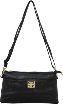

Heels & Handles Women Formal Black Leatherette Sling Bag