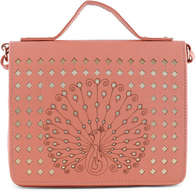 

Histeria Women Casual Pink Leatherette Sling Bag