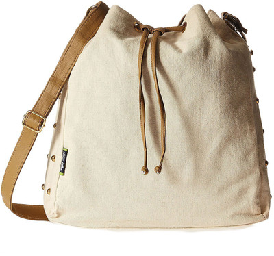 

Creative India Exports Women Casual Beige Canvas Sling Bag