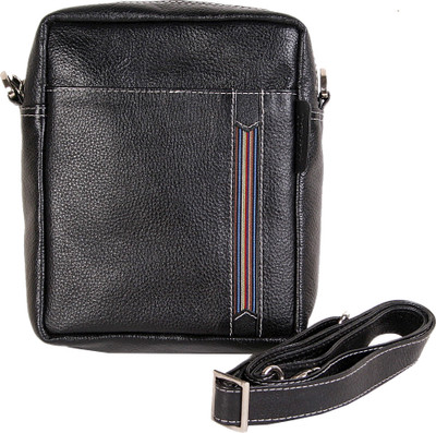 

Tortoise Men & Women Casual Black Genuine Leather Sling Bag