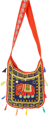 

Rajrang Women Casual Multicolor Cotton Sling Bag