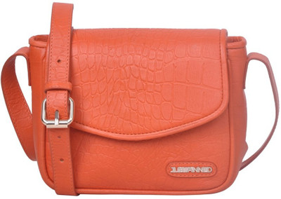 

Justanned Women Casual Orange Genuine Leather Sling Bag