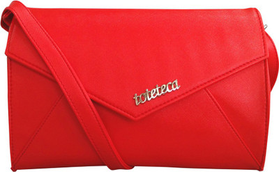 

Toteteca Women Casual Red Leatherette Sling Bag
