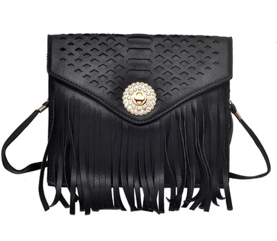 

Hawai Women Casual Black PU Sling Bag