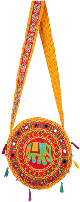 

Rajrang Women Casual Multicolor Cotton Sling Bag
