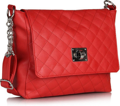 

Goldmine Girls Casual Red PU Sling Bag