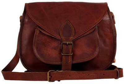 

Pranjals House Girls Casual Brown Genuine Leather Sling Bag