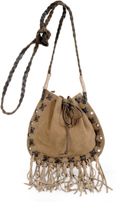 

The House of Tara Women Casual Tan Genuine Leather Sling Bag
