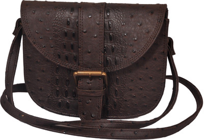 

The Runner Girls Casual Brown Leatherette Sling Bag