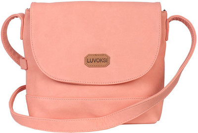 

Luvoksi Women Casual Pink Leatherette Sling Bag