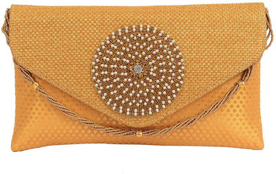 Bagaholics Women Evening/Party Gold Silk Sling Bag