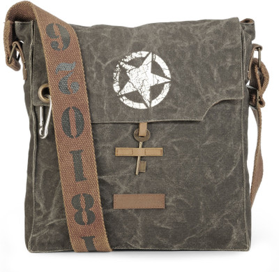 

The House of Tara Men & Women Casual Black Canvas Messenger Bag
