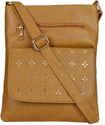 

MAEVA Women Casual Tan Rexine Sling Bag