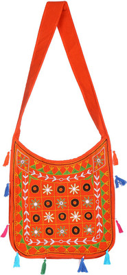 

Rajrang Women Casual Orange Cotton Sling Bag