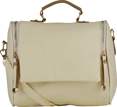 

Bling It On Women Casual Beige PU Sling Bag