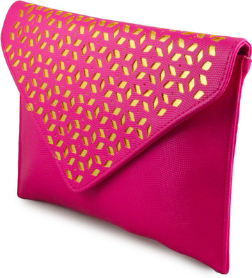 

Felicita Women Evening/Party Pink, Gold PU Sling Bag, Gold;pink