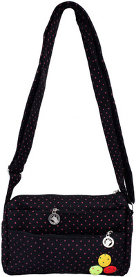 

Super Drool Women Casual Black PU Sling Bag