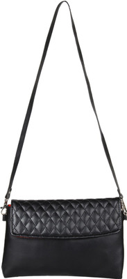 

Anekaant Women Casual Black PU Sling Bag