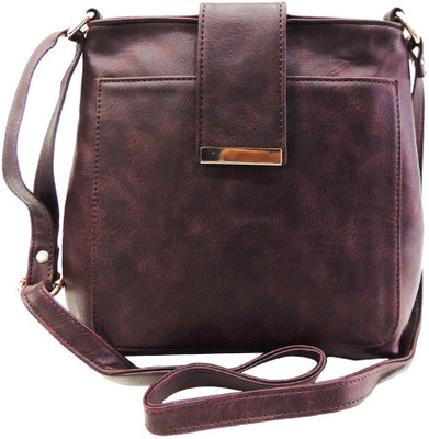 

Mex Girls Casual Brown Leatherette Sling Bag