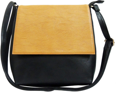 

Kion Style Women Casual Black, Beige Leatherette Sling Bag, Beige;black