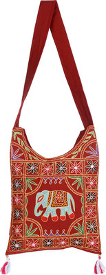 

Rajrang Women Evening/Party Maroon Cotton Sling Bag