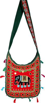 

Rajrang Women Casual Red Cotton Sling Bag