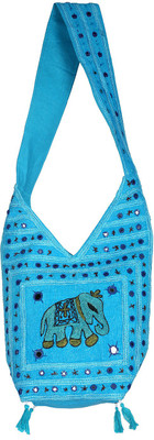 

Rajrang Women Casual Blue Cotton Sling Bag