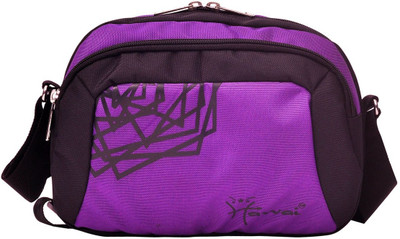 

Hawai Men & Women Casual Purple, Black Polyester Sling Bag, Black;purple
