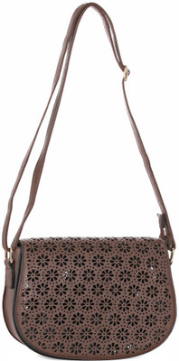 

Merastore Abrazo Women Casual Brown PU Sling Bag