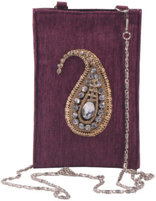 

Soulful Threads Women Evening/Party Purple Velvet Sling Bag