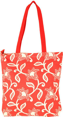 

Bag Factory Girls Casual Red Canvas Tote