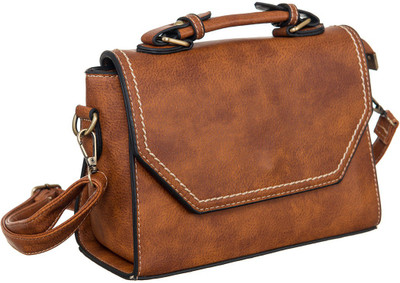 

Peaubella Women Casual Tan Leatherette Sling Bag