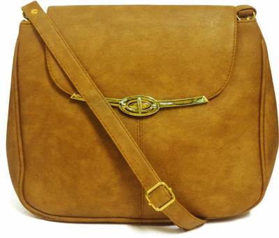 

Escue Women Casual Tan PU Sling Bag