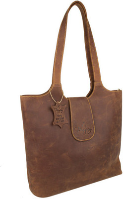 

pingooz Women Casual Brown Genuine Leather Shoulder Bag