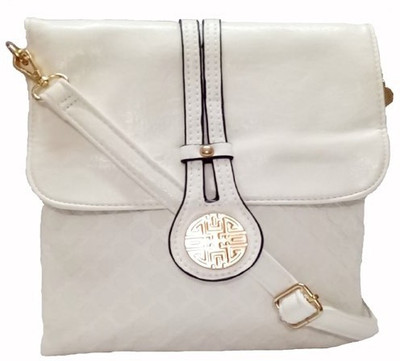 

La Fleur Women Casual White Rexine Sling Bag