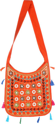 

Rajrang Women Casual Orange Cotton Sling Bag