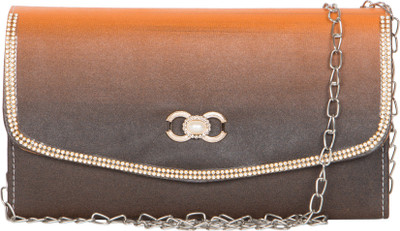 

MTE Girls Evening/Party Orange Leatherette Sling Bag