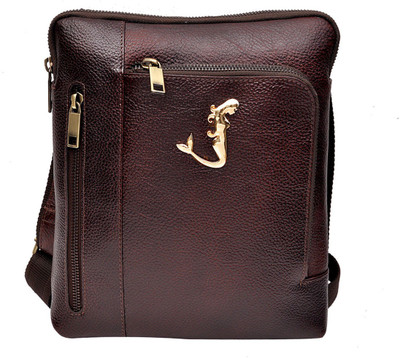 

Hawai Men & Women Formal Brown Genuine Leather Sling Bag