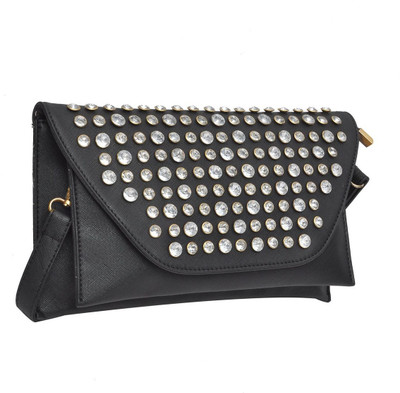

Hawai Women Evening/Party Black PU Sling Bag