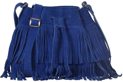 

Justanned Women Casual Blue Genuine Leather Sling Bag