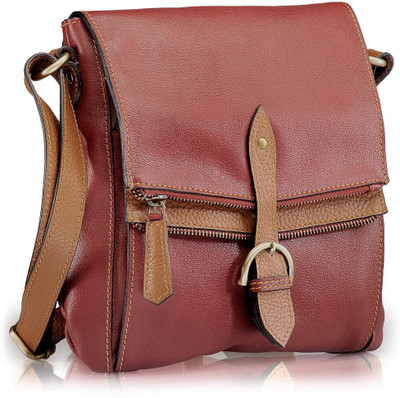 

Phive Rivers Women Casual Maroon Genuine Leather Sling Bag